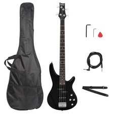 Glarry Black GIB Right Handed 4 String Electric Bass Guitar w/ Gigbag