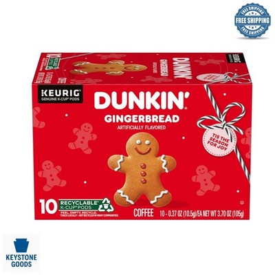 Dunkin' Gingerbread Flavored Coffee K-Cup Pods, 10 Count