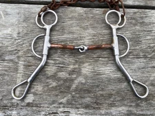 Used 5" Reinsman loose shank reining bit 504 stainless w/jointed copper mouth