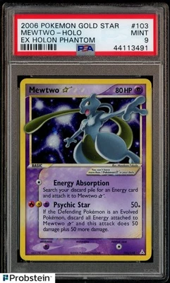 2006 Pokemon Gold Star EX Holon Phantoms #103 Mewtwo Holo PSA 9 MINT