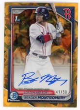 2024 Bowman Chrome Sapphire BRADEN MONTGOMERY Gold Refractor Auto /50 1st