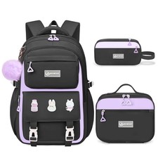 School Backpack for Girls - 5PCS Girls Backpack with Lunch Box Set for Kids E...