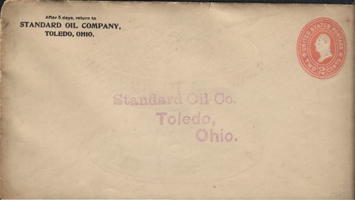 Rare 1880's Stamp Advertising Cover Standard Oil Co Oil Can Illustrated Back