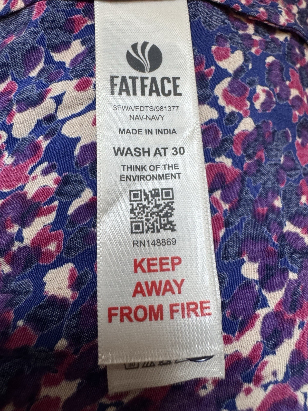 FAT FACE PURPLE MULTI PATTERNED  VISCOSE LONG SLE… - image 6