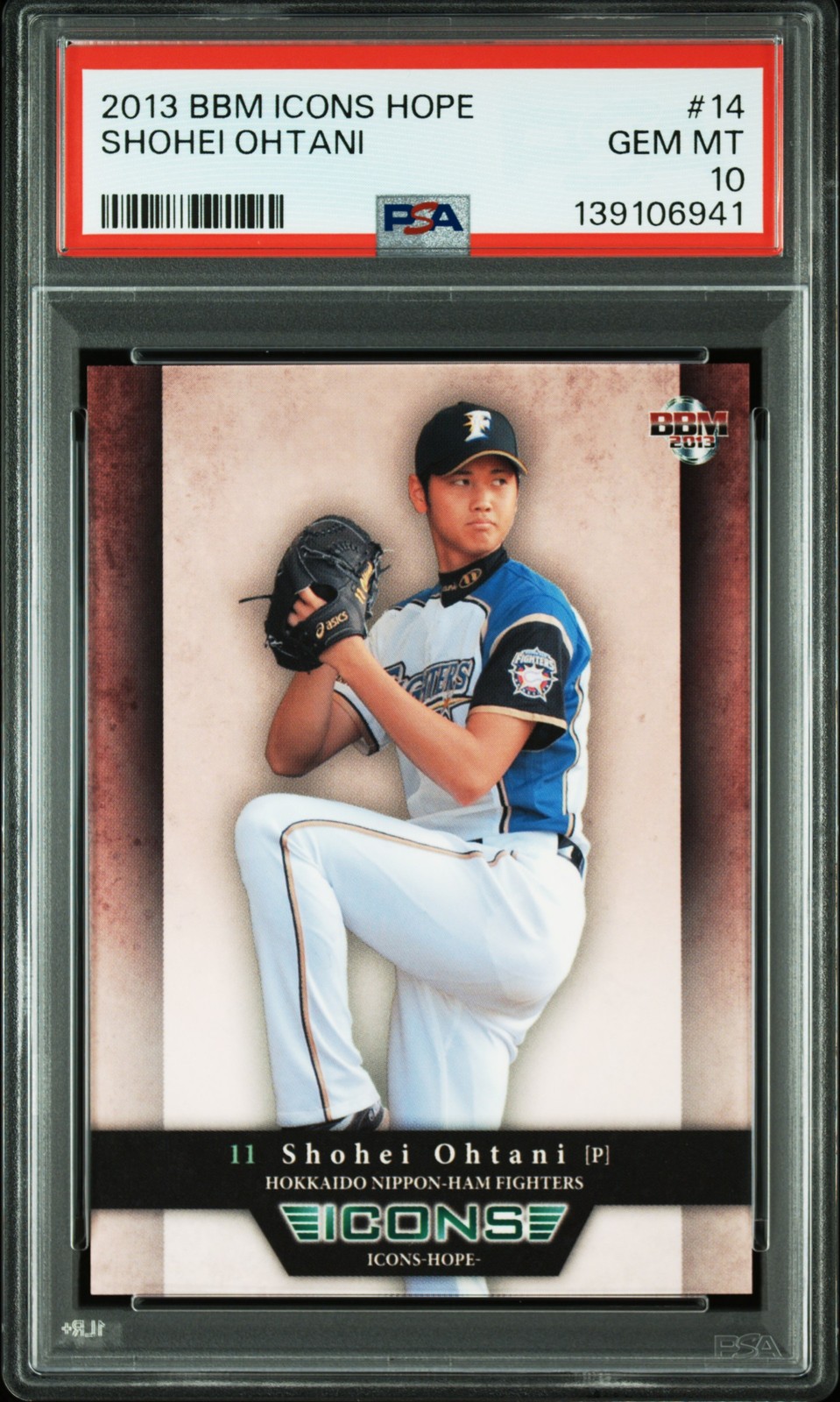 2013 BBM ICONS HOPE #14 SHOHEI OHTANI PSA 10