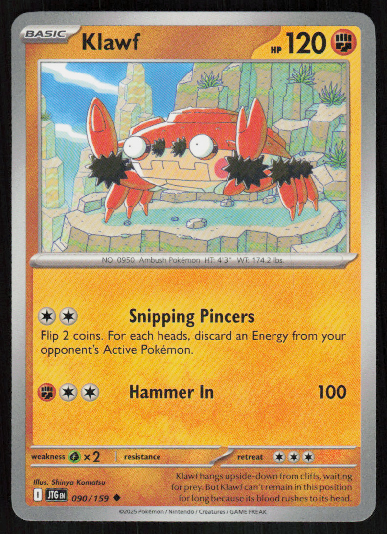 Klawf 090/159 Uncommon Journey Together Pokemon NM