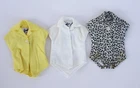 Vintage Barbie Doll Fashion Pak Top Blouse Yellow White Black Floral Outfit