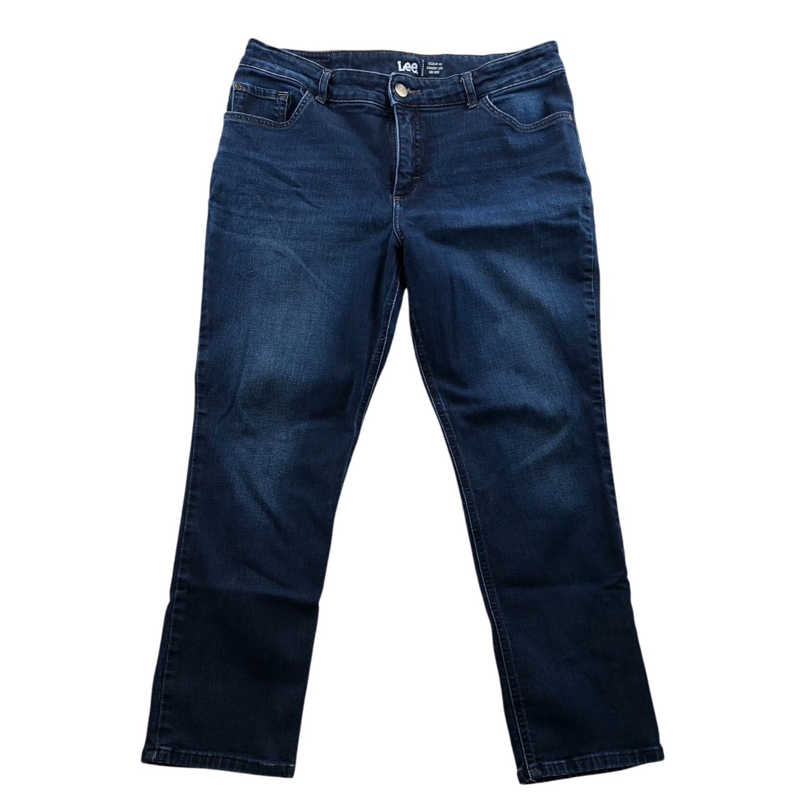 Size 18w Measured Regular Fit Straight Leg Mid Rise Blue Den