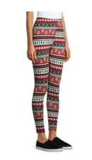 NoBo Juniors Size XXL (19) Christmas Reindeer, Candy Canes Ankle Leggings NEW
