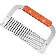 Crinkle Cutter French Fry Cutter Stainless Steel Slicer Chopper Tool with Handle