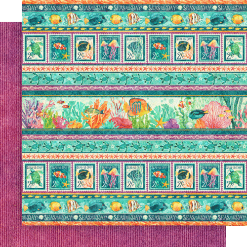 GRAPHIC 45 "SEAS THE DAY" 8X8 PAPER PACK OCEAN MARINE LIFE SCRAPJACK'S PLACE - Picture 5 of 13