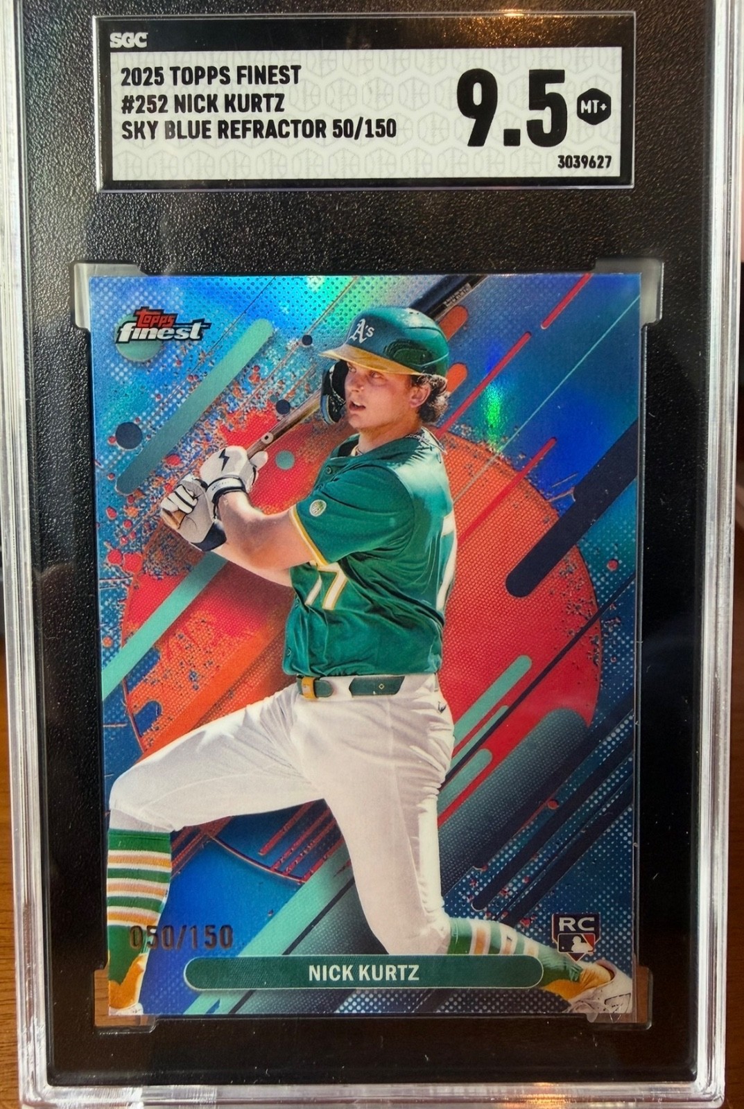 2025 Topps Finest - Rare Nick Kurtz #252 Sky Blue Refractor /150 (RC)