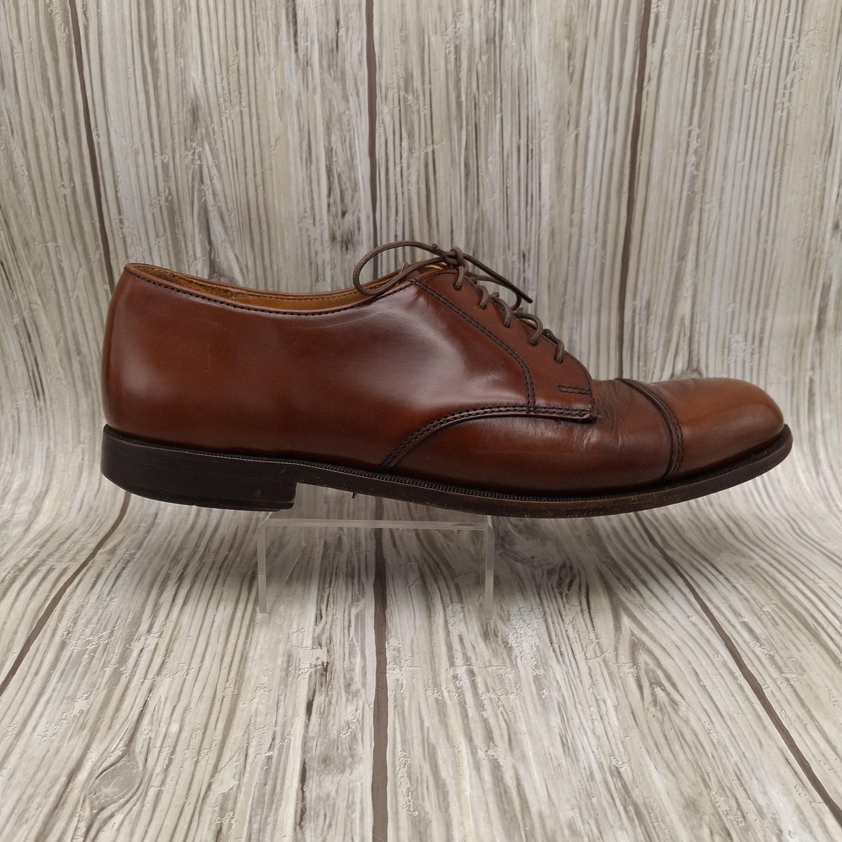 Vtg Cole Haan Shoes Mens 9.5 D Brown Leather Cap Toe Oxford Dress