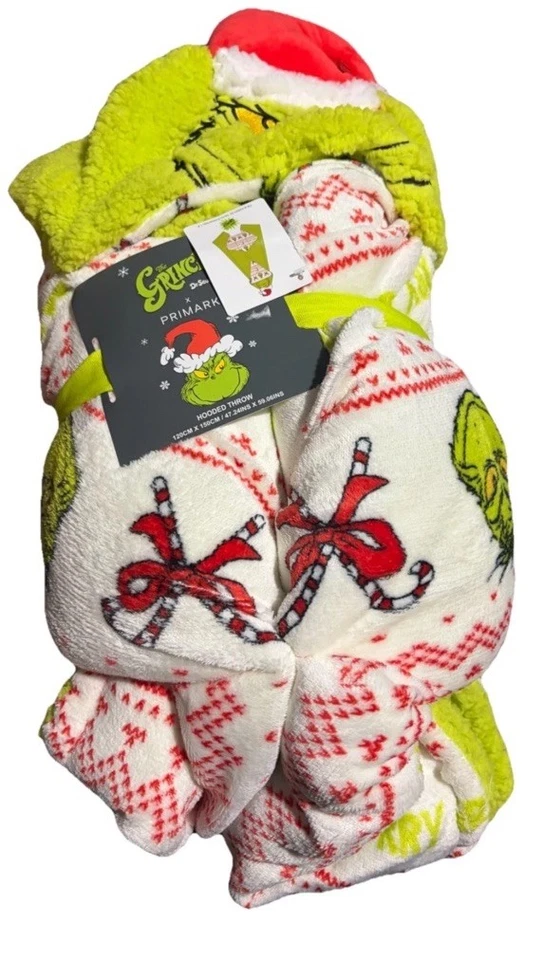 Toalha com Capuz Dr. Seuss’s The Grinch 47”x59 Natal Nova - Imagem 2 de 4