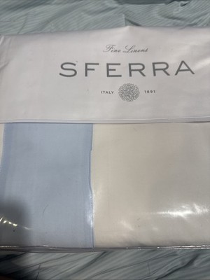 Sferra Casida King Flat White /powder Sheet Long Staple Cottonpercale
