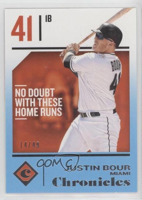 2018 Panini Chronicles Blue 14/49 Justin Bour #5 0q3