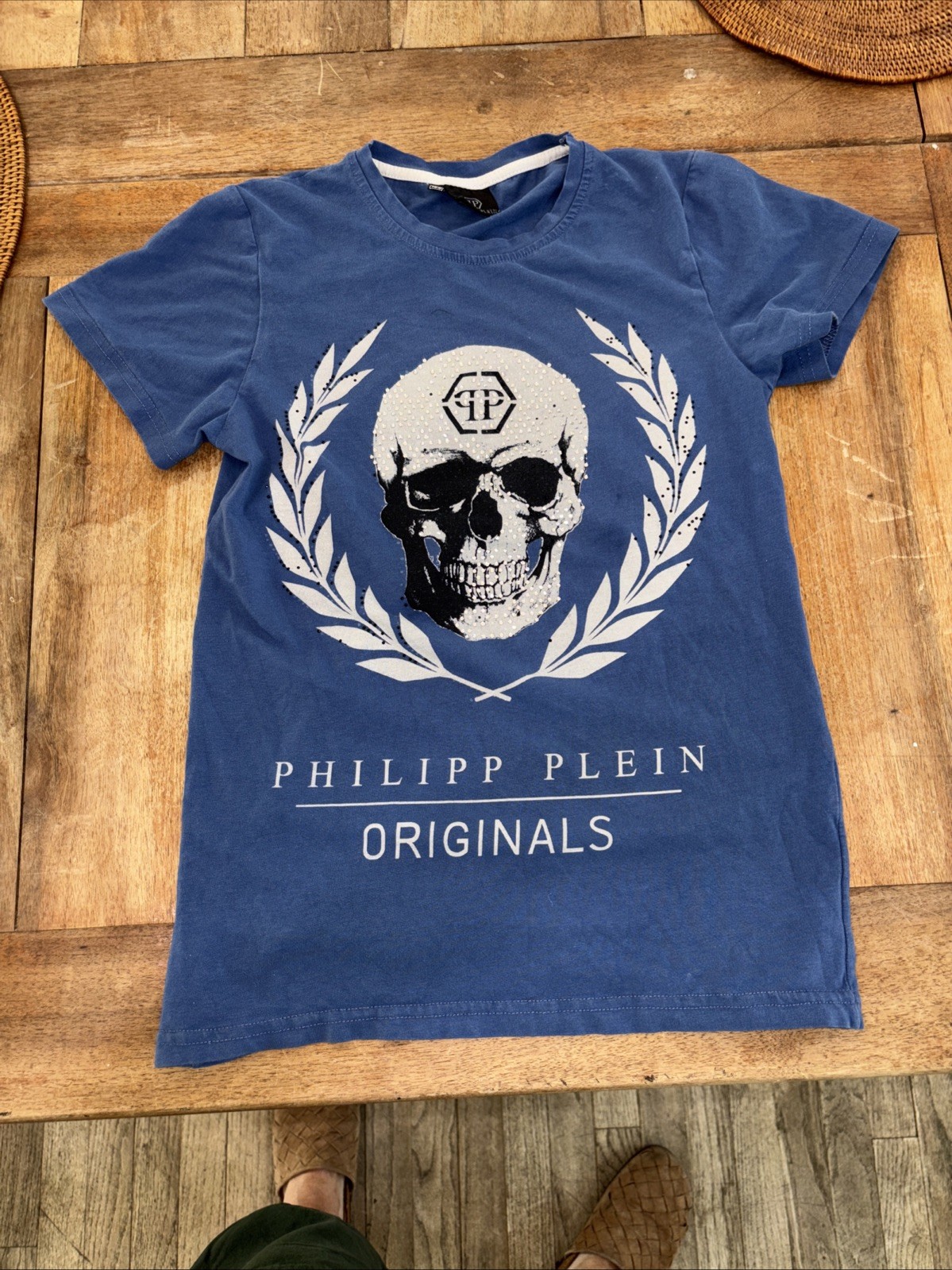 Philipp Plein Boys T-Shirt Blue Scull