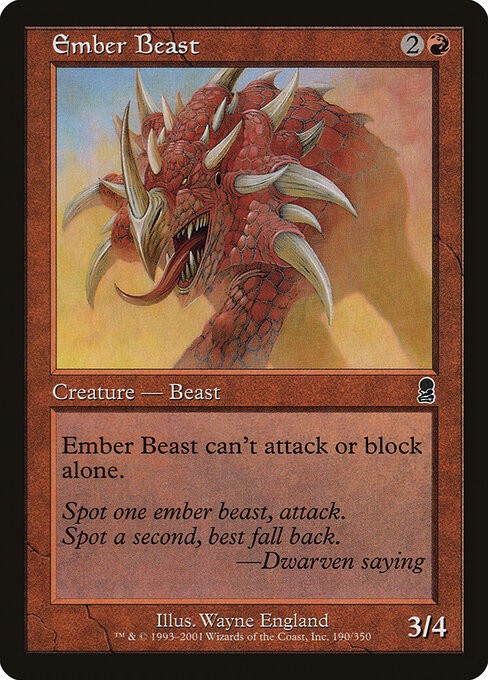 Ember Beast NonFoil Odyssey 190 NM MTG