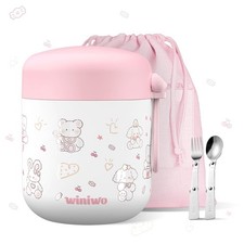 12oz Insulated Food Jar for Kids, Easy Carry, Wide Mouth, Thermos for Hot Foo...