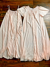 VTG Shadowline Pale Pink Nightgown  Robe Peignoir Set Size 1X Lace