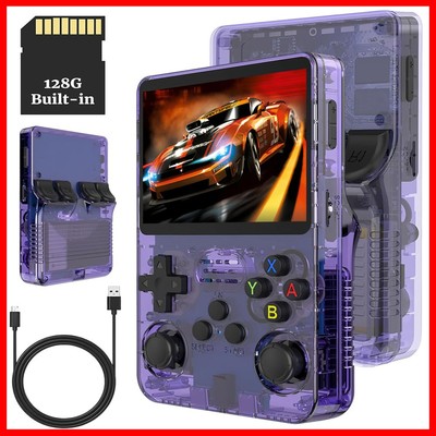 R36S Mini Plus Retro Handheld-Spielekonsole WIFI mit 128 GB Karte 21000+ Spiele