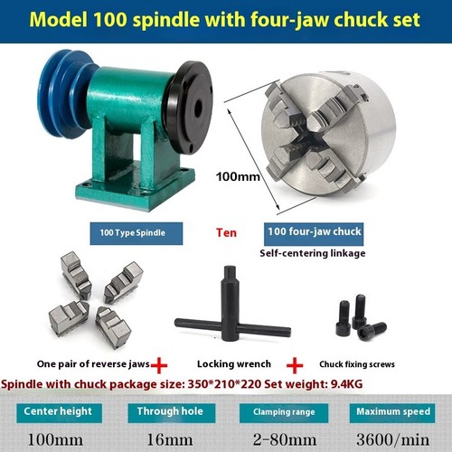 Household Lathe Spindle Assembly DIY Small Woodworking Rotating Seat Chuck - Picture 12 of 20