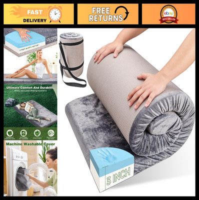 3'' Thick Memory Foam Camping Mattress Pad, Waterproof Non-Slip Floor Mat for Adu