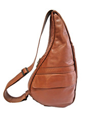 AmeriBag USA Healthy Back Bag 17  Leather Brown Sling Unisex Vtg