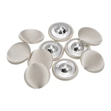 10pcs 20mm Fabric Cloth Covered with Metal Shank Round Buttons, Grey