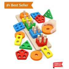Montessori Toys for 1 to 3--Old Boys Girls Toddlers, Wooden Sorting  Stackin...