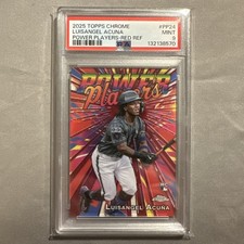 2025 Topps Chrome Power Players Luisangel Acuna /5 Red Refractor Rookie PSA 9