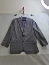 Ted Baker Endurance Blazer Jacket Mens 42 Gray Windowpane Check Double Vented