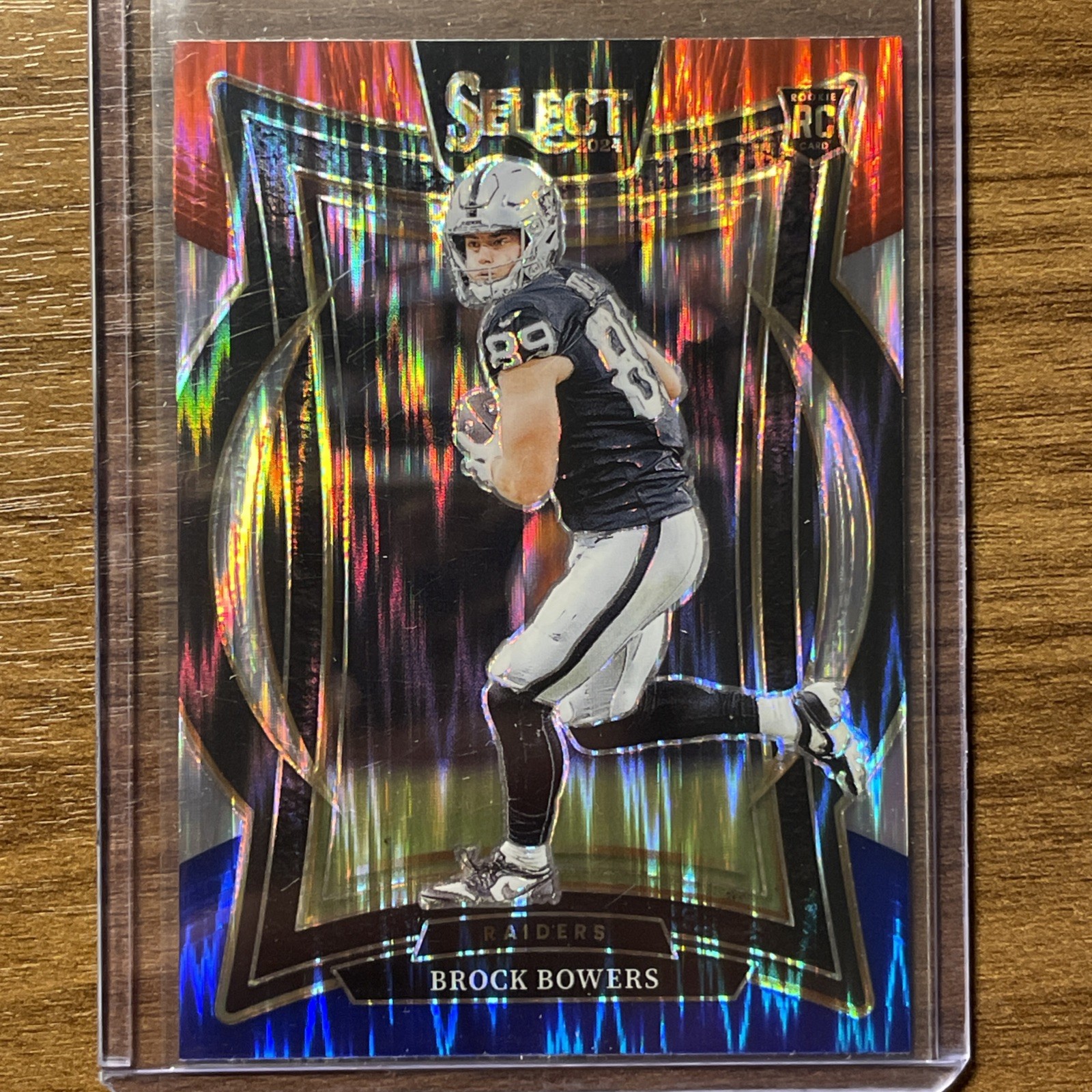 2024 Panini Select - Concourse Brock Bowers #31 Red & Blue Shock Prizm (RC)