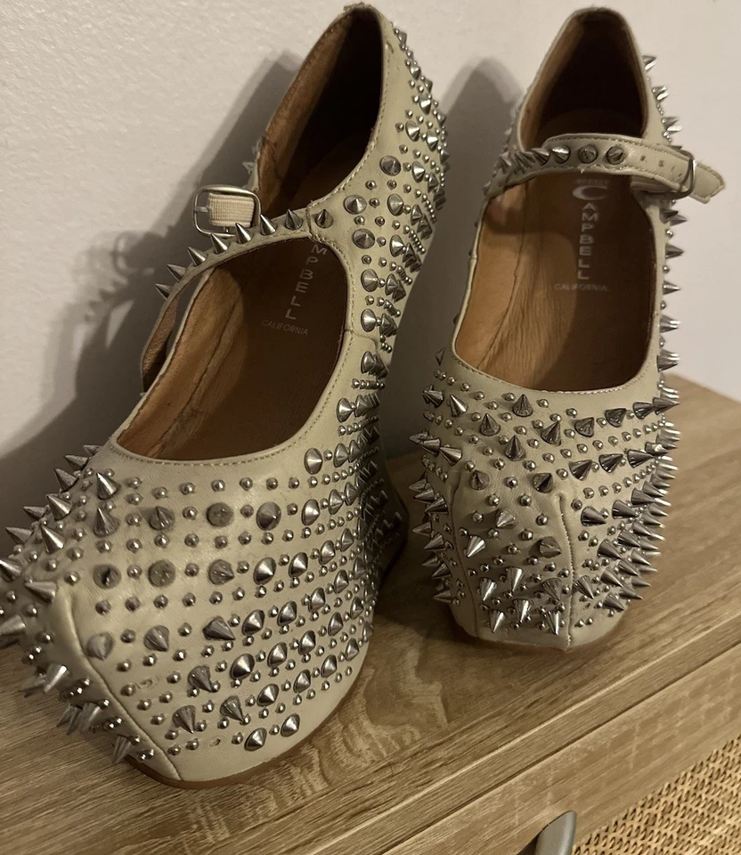 Jeffrey Campbell Havana Nude Spiked/studded Platform Pump - Size 7 READ - Image 4 of 4
