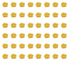 Satin Ribbon Roses Mini Flowers Yellow 50 PCS Applique Sewing Craft Scrapbook