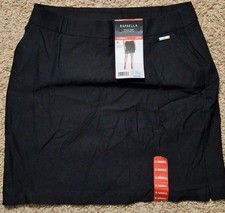 Rafaella Comfort Skort Sz X-Small Elastic Waist Casual Black Front Pockets XS