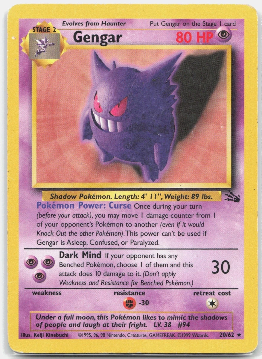 耿鬼神奇宝贝TCG 心灵个人收藏品纸牌游戏卡| eBay