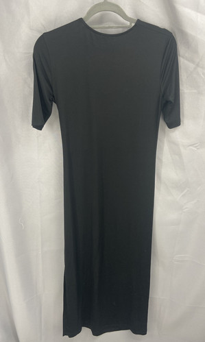 Abito midi Massimo Dutti nero in jersey vita raccolta manica corta nuovo con etichette taglia small - Foto 8 di 10