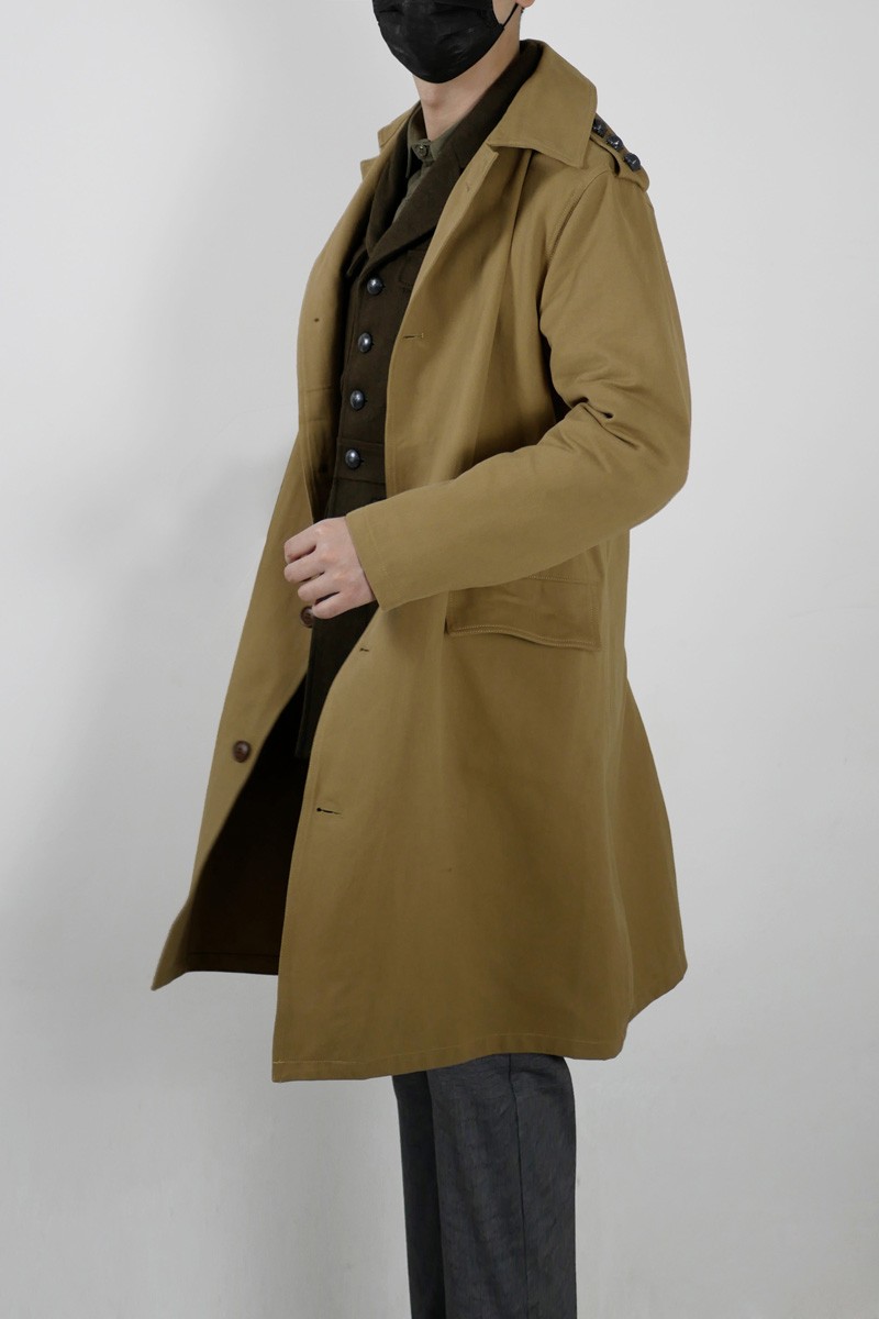 Mens Replica British Army 1917 Captain Windbreaker Trench Coat