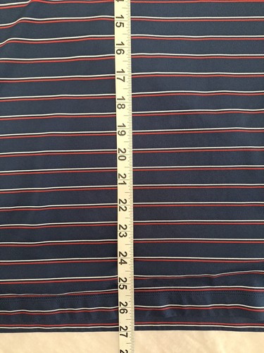 Camisa polo de golf Under Armor Heat Gear para hombre M holgada azul oscuro rojo a rayas - Imagen 5 de 5