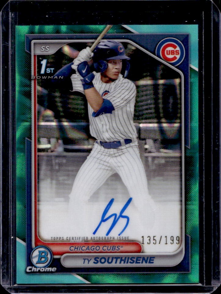 2024 Bowman Draft Ty Southisene Chrome Auto Aqua Lava Refractor 1st #135/199