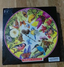 Waddingtons 500 Piece Deluxe Circular Jigsaw Puzzle Animal BIRDS AND BUTTERFLIES