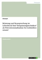 Anonymous | Belastung Und Beanspruchung Im Lehrerberuf. Sind...