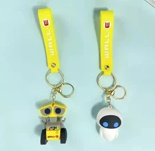 2 Styles Disney WALL·E EVE Robot 3D PVC Bags Hanger Pendant Keychains Key Rings