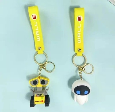 2 Styles Disney WALL·E EVE Robot 3D PVC Bags Hanger Pendant Keychains Key Rings