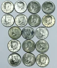 LOT OF 17 KENNEDY HALVES! GREAT SILVER MIXED DATES 1965-1970! PRETTY! NR #K2984