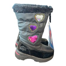 Totes Girls Black Winter Snow Boots Toddler Size 5  Heart Accents  NEW w/ Tags
