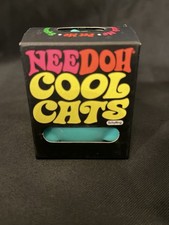 New In Box - Schylling NEEDOH COOL CATS Squishy Fidget Ball  Teal  Toys 