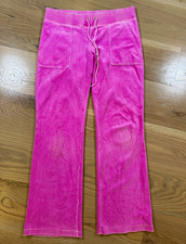 Juicy Couture Pink Velour Sweatpants Drawstring Pockets Solid Women  s S