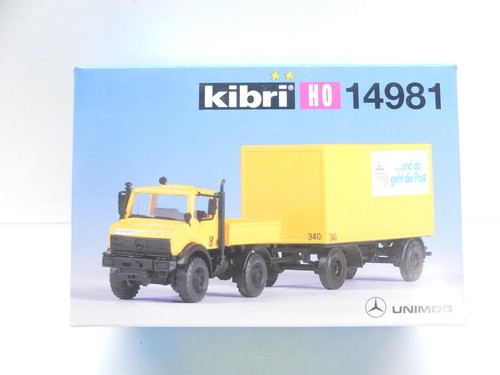 Kibri H0 14981 kit Unimog con remolque, sin construir, NUEVO en EMBALAJE ORIGINAL #68024 | Condition: Gebraucht